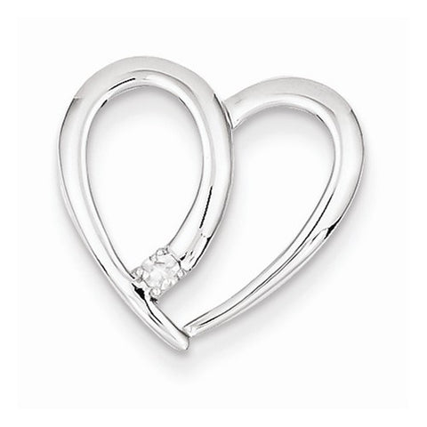 14k White Gold Diamond Heart Pendant, Quality AA (G-H Color, SI1-SI2 Clarity, 0.05 cttw), Appealing Pendants for Necklace