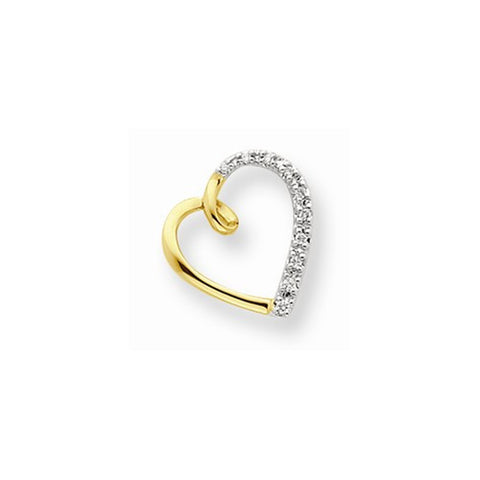 14k Gold Diamond Heart pendant, Quality AA (G-H Color, SI1-SI2 Clarity, 0.05 cttw),