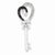 14k White Gold Heart Key Pendant, Quality AA (G-H Color, SI1-SI2 Clarity)