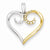 14k Gold Two-tone Diamond Heart Pendant, Quality AA (G-H Color, SI1-SI2 Clarity, 0.06 cttw)