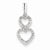 14k White Gold Diamond Stacked Hearts Pendant, Quality AA (G-H Color, SI1-SI2 Clarity)