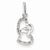 14k White Gold Diamond Two Small Entwined Hearts Pendant, Quality AA (G-H Color, SI1-SI2 Clarity)