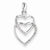 14k White Gold Diamond Two Large Entwined Hearts Pendant, Quality AA (G-H Color, SI1-SI2 Clarity)