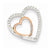 14k Two-tone White & Rose Gold Diamond Heart Pendant, Quality AA (G-H Color, SI1-SI2 Clarity)