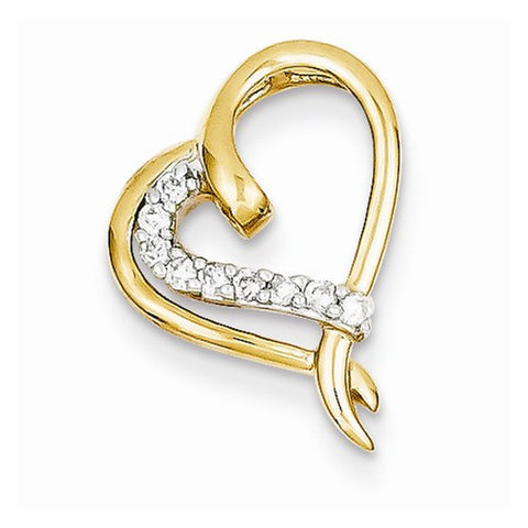 14k Gold Diamond Heart pendant, Quality AA (G-H Color, SI1-SI2 Clarity, 0.1 cttw), Dazzling Pendants for Necklace
