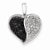 14k White Gold Black & White Diamonds Heart Pendant, Quality AA (G-H Color, SI1-SI2 Clarity)