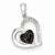 14k White Gold Black & White Diamonds Pendant, Quality AA (G-H Color, SI1-SI2 Clarity, 0.16 cttw)
