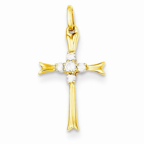 14k Yellow Gold Diamond Cross pendant, Pendants for Necklace
