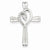 14k White Gold Diamond Heart Cross Pendant, Quality AA (G-H Color, SI1-SI2 Clarity)
