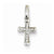 14k White Gold Small Diamond Latin Cross Pendant, Quality AA (G-H Color, SI1-SI2 Clarity)