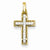 14k Gold Two-tone Diamond Cross Pendant, Quality AA (G-H Color, SI1-SI2 Clarity, 0.12 cttw)
