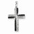 14k White Gold Black & White Diamond Cross Pendant, Quality AA (G-H Color, SI1-SI2 Clarity)