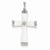 14k White Gold White Agate & Diamond Cross Pendant, Quality AA (G-H Color, SI1-SI2 Clarity)