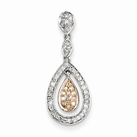 14k Gold Two-tone Diamond Pendant, Quality AA (G-H Color, SI1-SI2 Clarity, cttw)