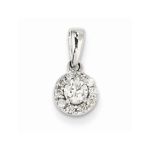 14k White Gold Diamond pendant, Quality AA (G-H Color, SI1-SI2 Clarity, 0.26 cttw), Beautiful Pendants for Necklace