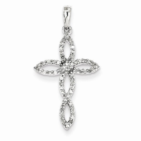 14k White Gold Diamond pendant, Quality AA (G-H Color, SI1-SI2 Clarity, 0.25 cttw), Classy Pendants for Necklace