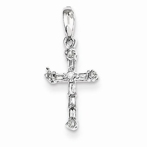 14k White Gold Diamond pendant, Quality AA (G-H Color, SI1-SI2 Clarity, 0.1 cttw), Appealing Pendants for Necklace
