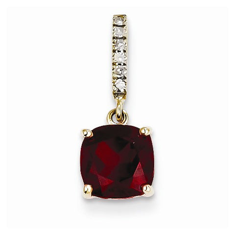 14k Gold Diamond and Garnet pendant, Adorable Pendants for Necklace
