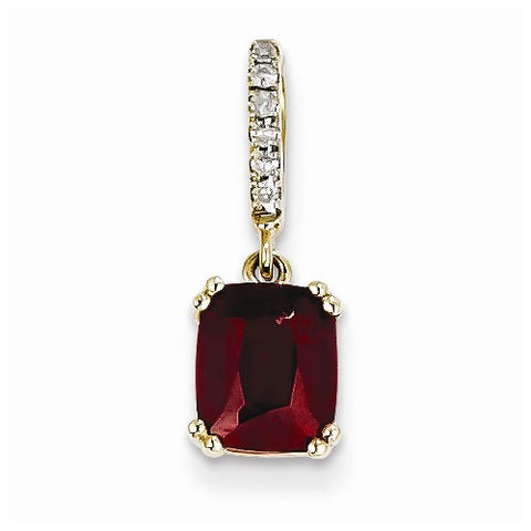 14k Gold Diamond and Garnet pendant, Beautiful Pendants for Necklace