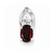 14k White Gold Diamond and Garnet Oval pendant, Pretty Pendants for Necklace