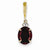 14k Gold Diamond and Garnet Oval pendant, Charm