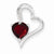 14k White Gold Diamond and Garnet Heart pendant, Dazzling Pendants for Necklace