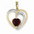 14k Gold Diamond and Garnet Heart pendant, Fine Pendants for Necklace