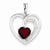14k White Gold Diamond and Garnet Heart pendant, Pendants for Necklace