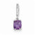 14k White Gold Diamond and Amethyst pendant, Stylish Pendants for Necklace