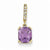 14k Gold Diamond and Amethyst pendant, Classy Pendants for Necklace