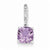 14k White Gold Diamond and Amethyst pendant, Charm