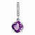 14k White Gold Diamond and Amethyst pendant, Dazzling Pendants for Necklace