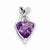 14k White Gold Amethyst and White Topaz Trillion Pendant, Pendants for Necklace