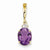 14k Gold Diamond and Amethyst Oval pendant, Pendants for Necklace
