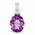 14k White Gold Diamond and Amethyst Oval pendant, Lovely Pendants for Necklace