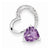 14k White Gold Diamond and Amethyst Heart pendant, Charm