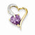 14k Gold Diamond and Amethyst Heart pendant, Adorable Pendants for Necklace