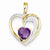 14k Gold Diamond and Amethyst Heart Pendant, Beautiful Pendants for Necklace