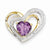 14k Gold Diamond and Amethyst Heart pendant, Exquisite Pendants for Necklace