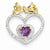 14k Gold Diamond and Amethyst Heart pendant, Fine Pendants for Necklace