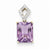 14k Gold Diamond and Amethyst Rectangle Pendant, Pendants for Necklace