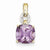 14k Gold Diamond and Amethyst Square Pendant, Pendants for Necklace