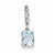 14k White Gold Diamond and Blue Topaz pendant, Stylish Pendants for Necklace