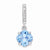 14k White Gold Diamond and Blue Topaz pendant, Alluring Pendants for Necklace