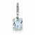 14k White Gold Diamond and Blue Topaz pendant, Charm