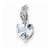 14k White Gold Diamond and Blue Topaz Heart pendant, Pretty Pendants for Necklace