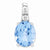14k White Gold Diamond and Blue Topaz Oval pendant, Lovely Pendants for Necklace