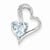 14k White Gold Diamond and Blue Topaz Heart pendant, Classy Pendants for Necklace