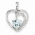 14k White Gold Diamond and Blue Topaz Heart pendant, Adorable Pendants for Necklace