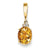 14k Gold Diamond and Citrine Oval pendant, Lovely Pendants for Necklace